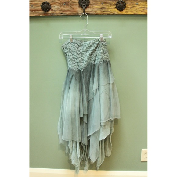 Free People Brenda Knight Chiffon Skirt Ombre High Low L